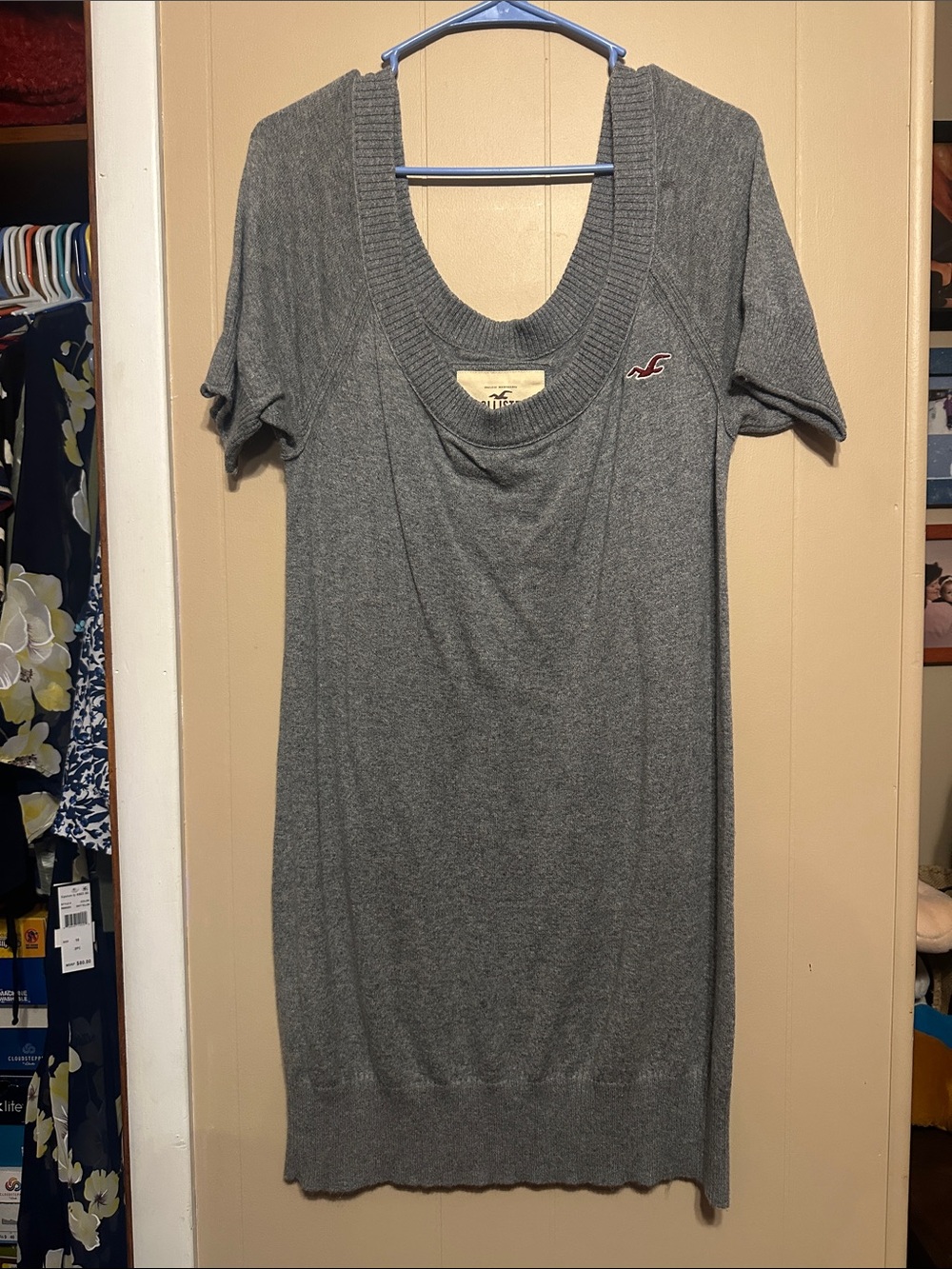 Hollister gray sweater dress - size L - worn once